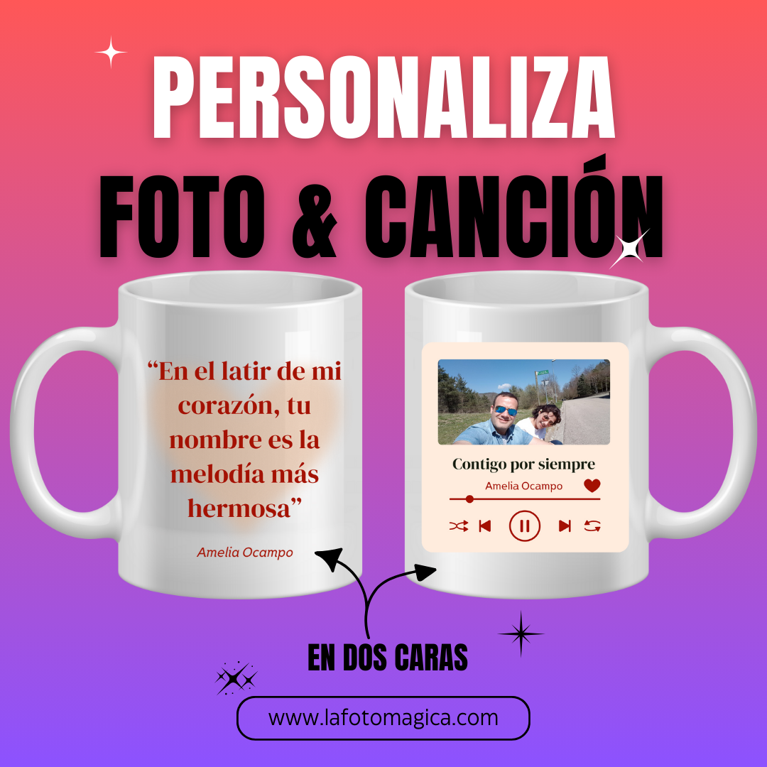 Taza Personalizada con foto canción