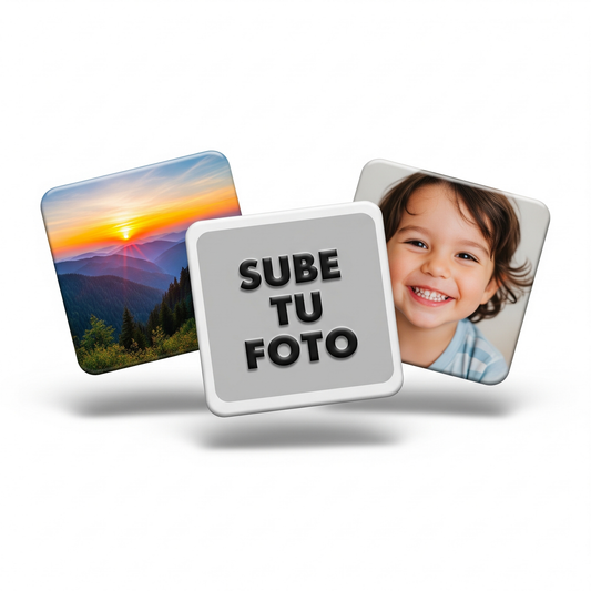 Imán personalizado cuadrado regalo día del padre de la madre San Valentín bautizo boda comuniones