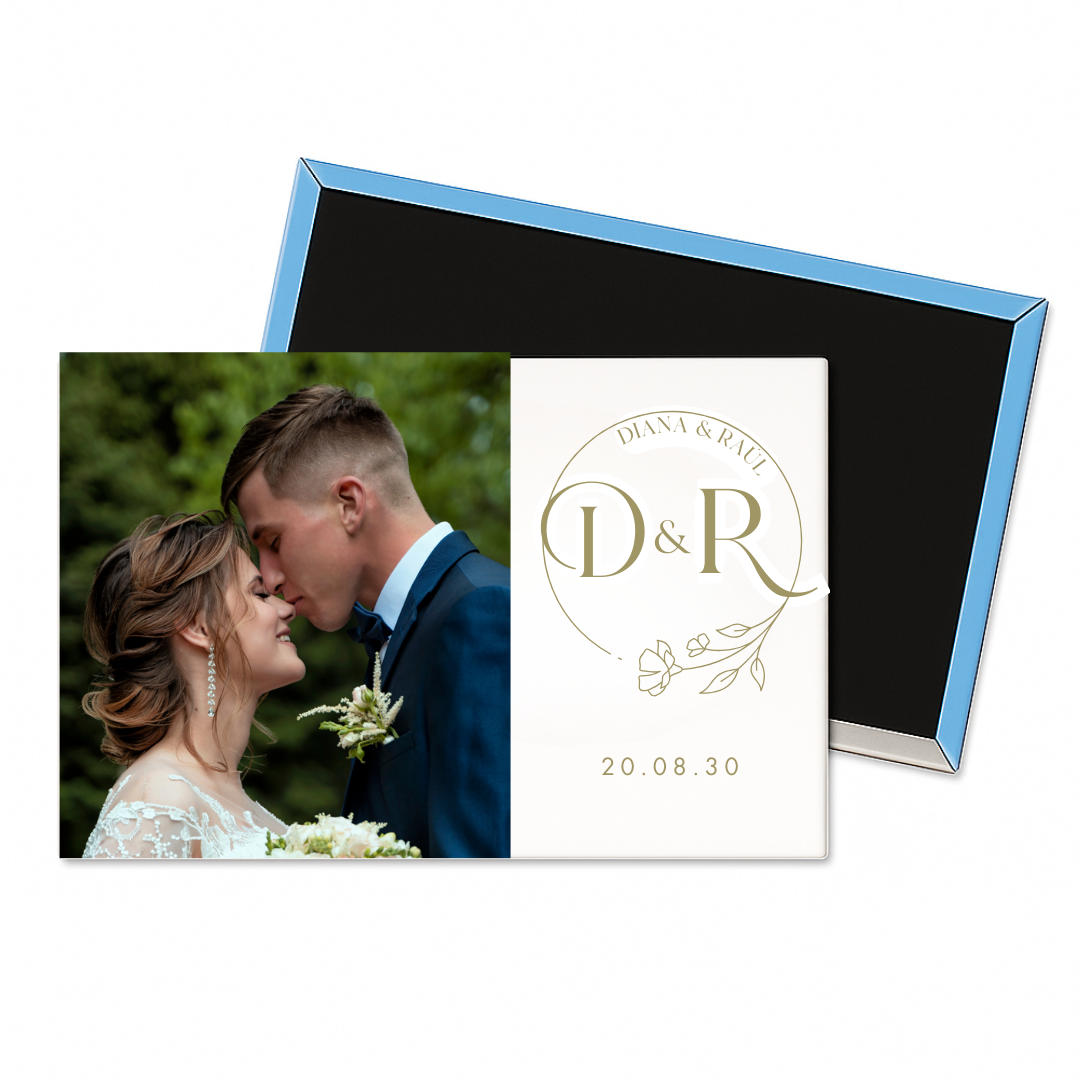 Imán rectangular para bodas con foto y texto comuniones bautizos eventos detalles