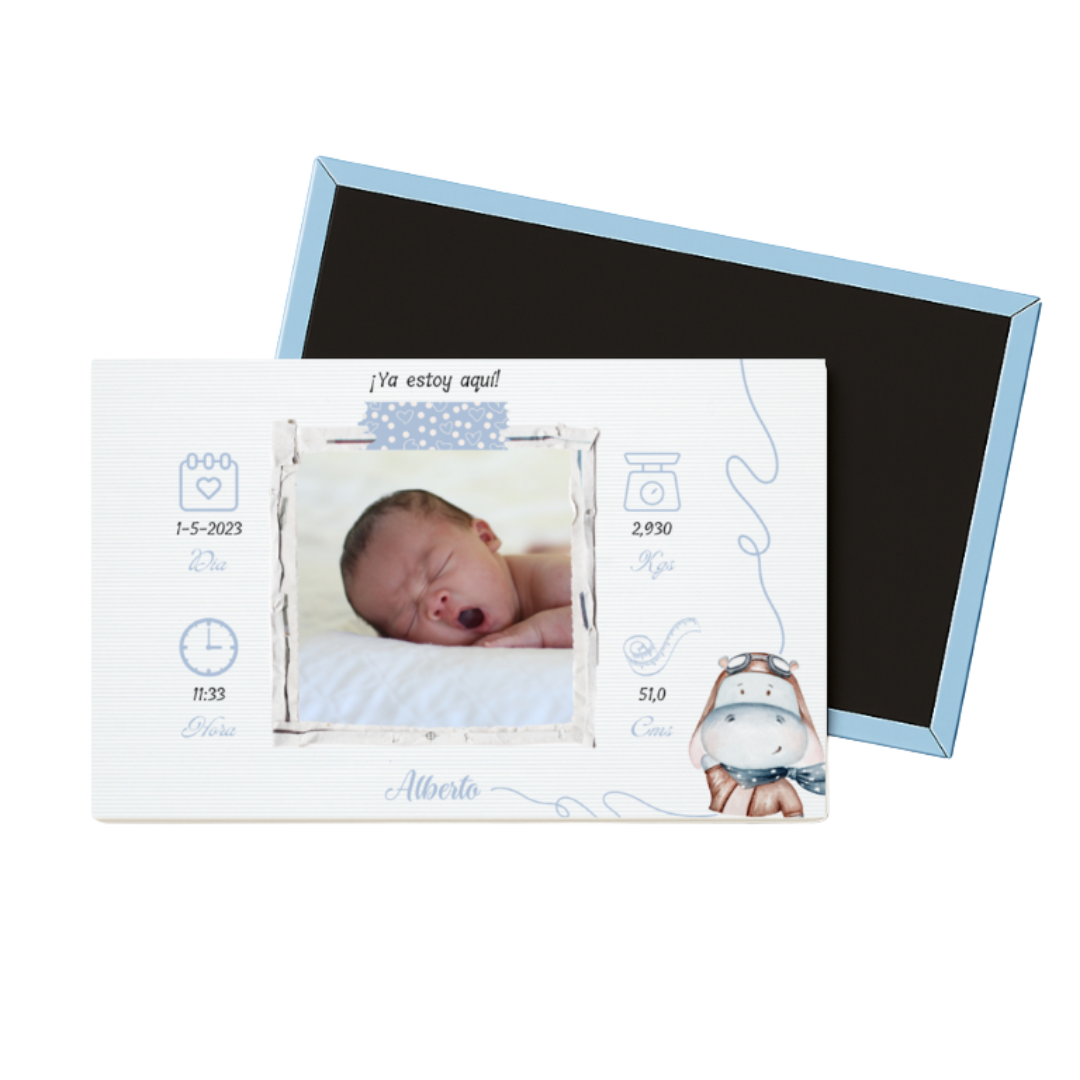 Imán personalizado para bautizos con foto texto fecha hora comuniones bodas eventos y fiestas regalos detalles cumpleaños la aniversario frigorífico y nevera