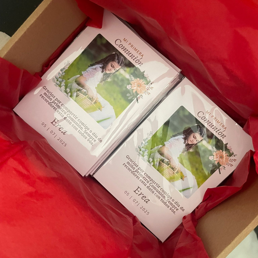 Tarjeta y bolsa para tus detalles tu regalos bodas bautizos comuniones eventos cumpleaños celebraciones aniversarios