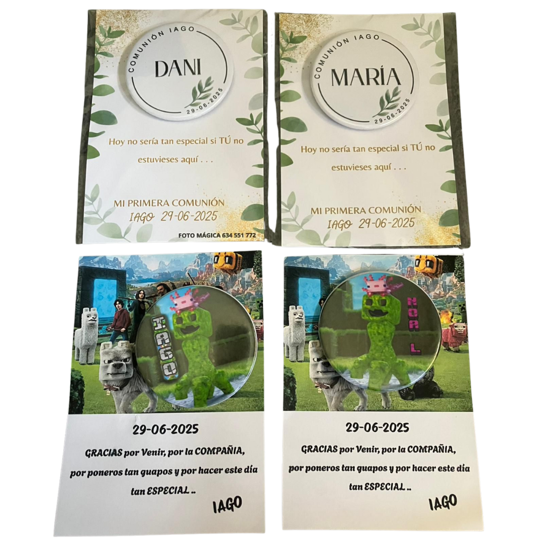 Tarjeta y bolsa para tus detalles para tus regalos bodas bautizos comuniones eventos