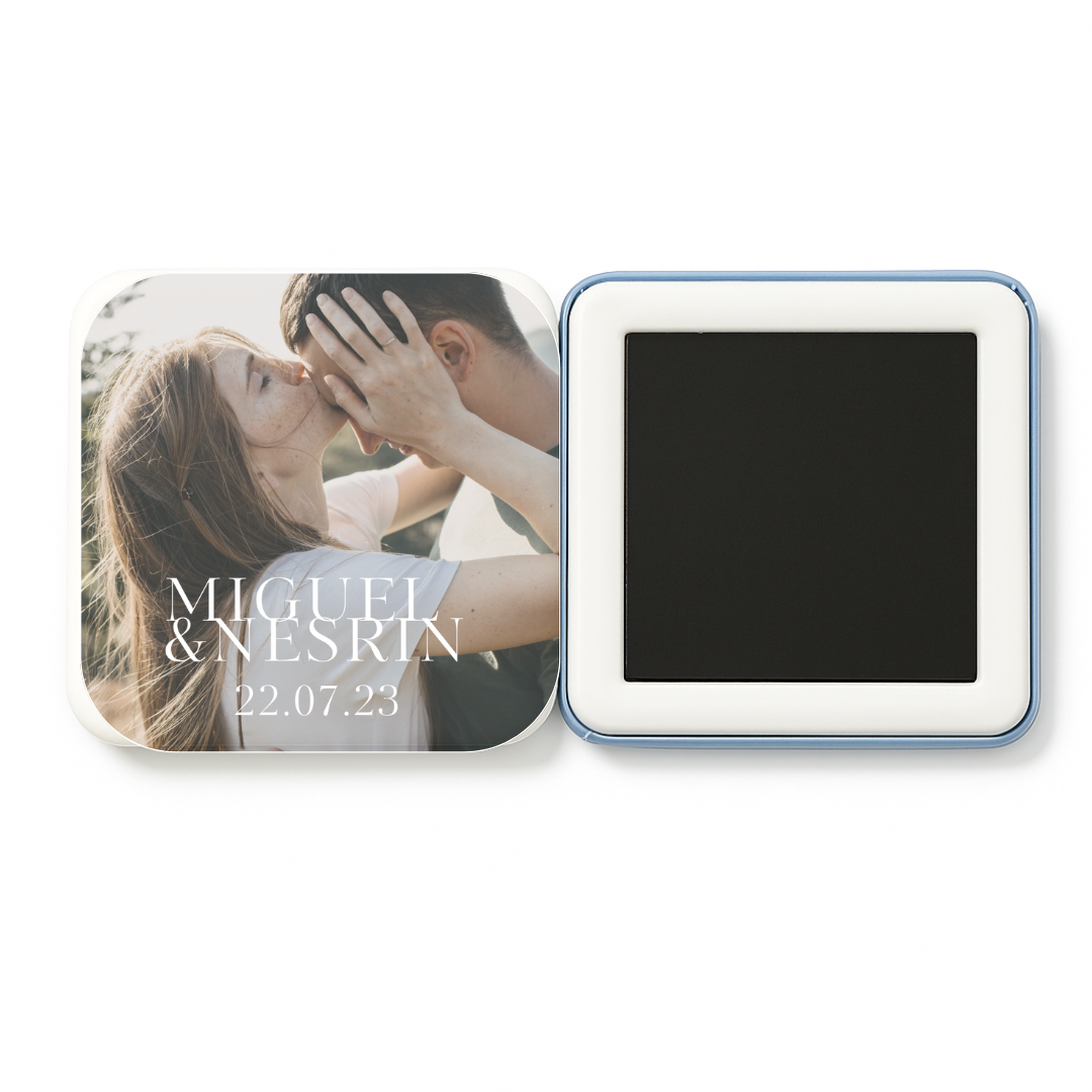 Imanes cuadrados boda