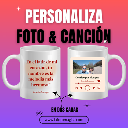Taza Personalizada con foto canción
