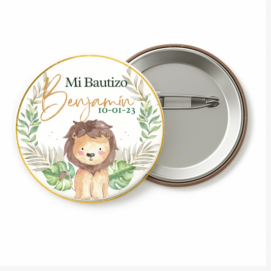 Chapa con dibujo y texto para bautizos comuniones bodas celebraciones ideal regalo detalle detalles niños niñas bebés