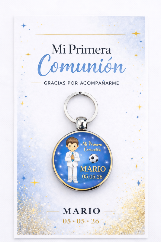 Llavero  personalizado comunión Fútbol