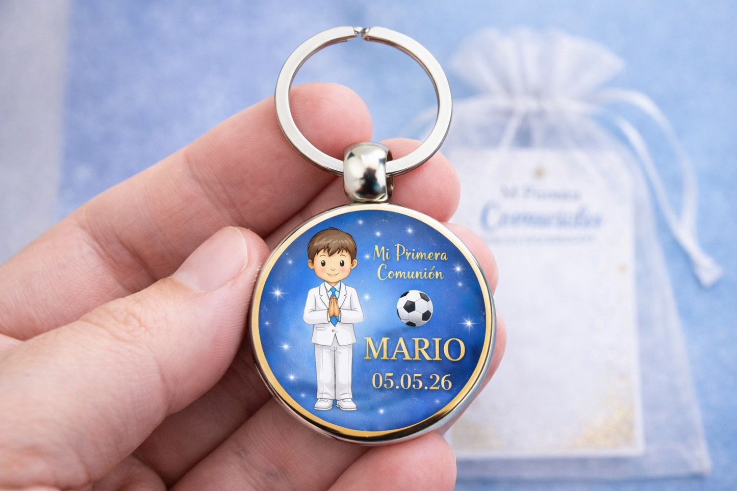 Llavero  personalizado comunión Fútbol