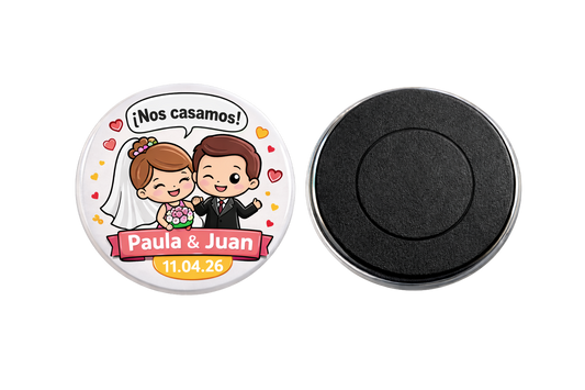 Imán de Boda dibujo Novios