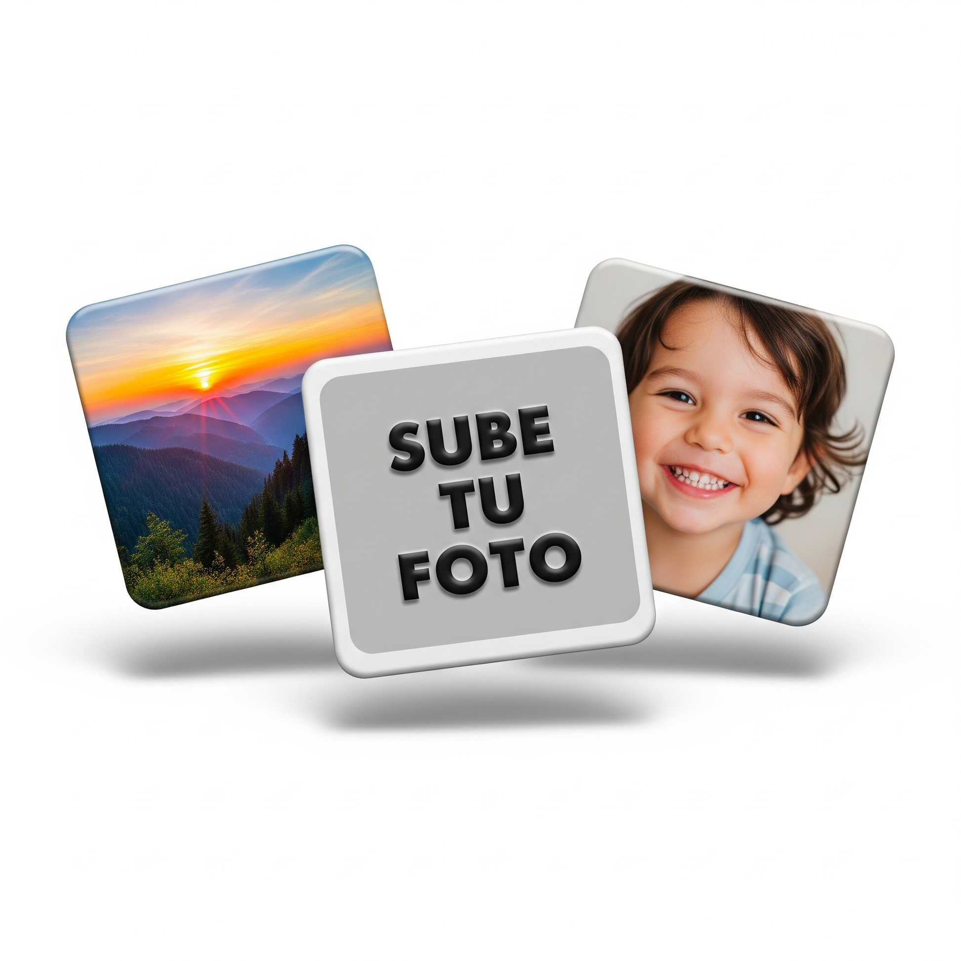 Imán personalizado cuadrado regalo día del padre de la madre San Valentín bautizo boda comuniones