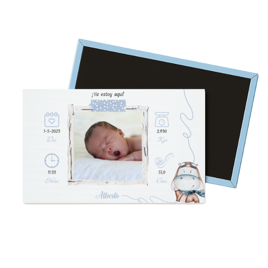 Imán personalizado para bautizos con foto texto fecha hora comuniones bodas eventos y fiestas regalos detalles cumpleaños la aniversario frigorífico y nevera