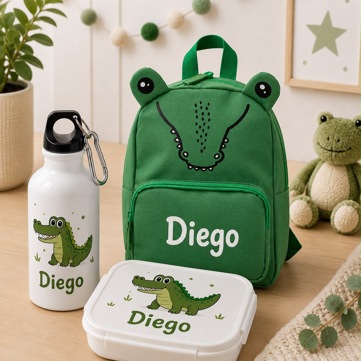 Pack Vuelta al Cole Personalizado | Mochila + Botella + Fiambrera