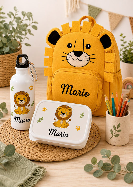 Pack Vuelta al Cole Personalizado | Mochila + Botella + Fiambrera