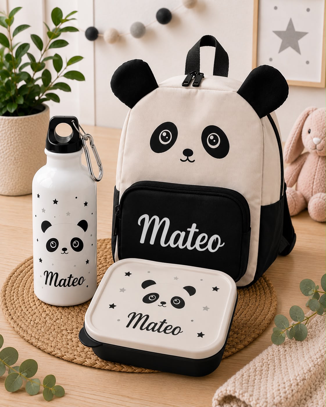Pack Vuelta al Cole Personalizado | Mochila + Botella + Fiambrera