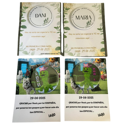 Tarjeta y bolsa para tus detalles para tus regalos bodas bautizos comuniones eventos