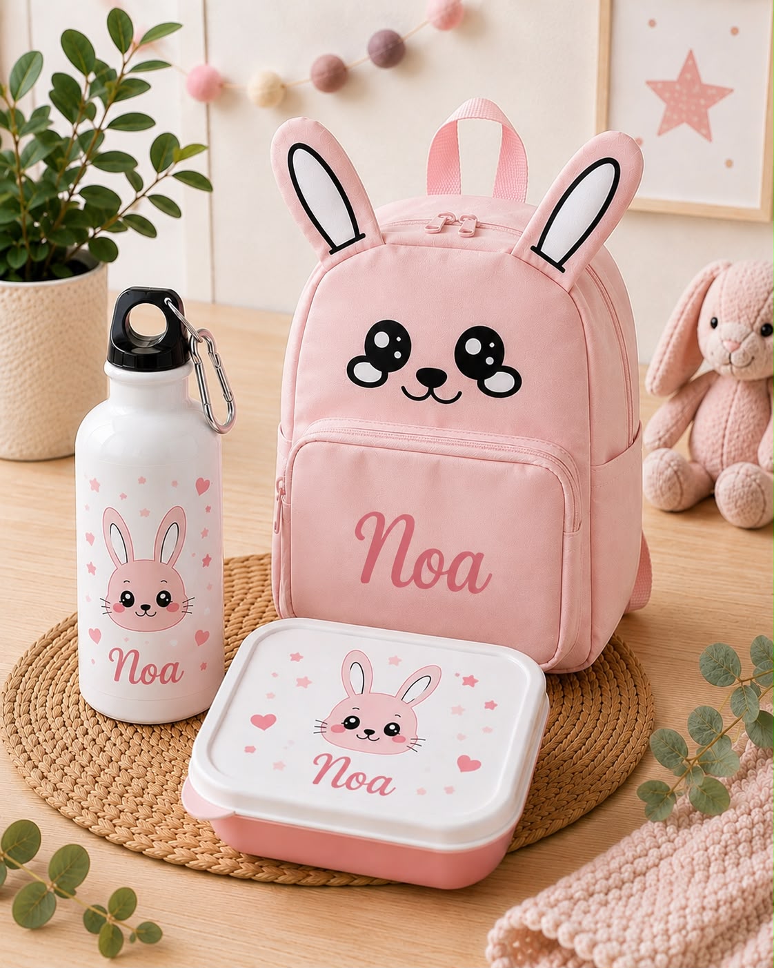 Pack Vuelta al Cole Personalizado | Mochila + Botella + Fiambrera