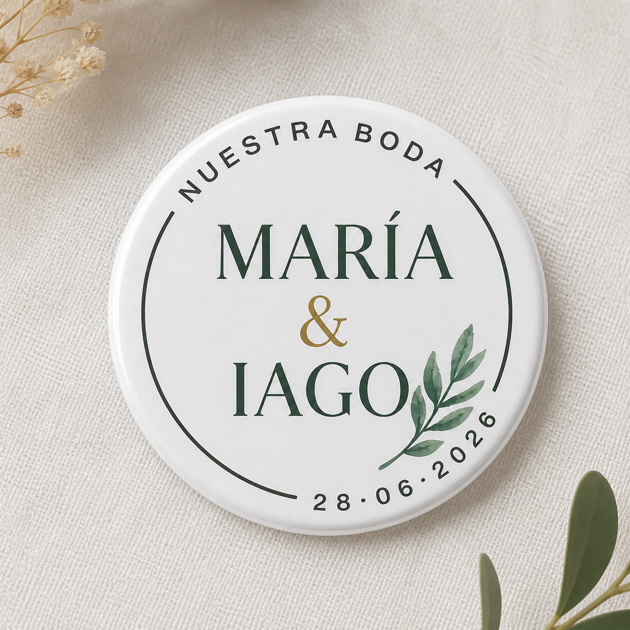Imán Boda Nombre y Fecha