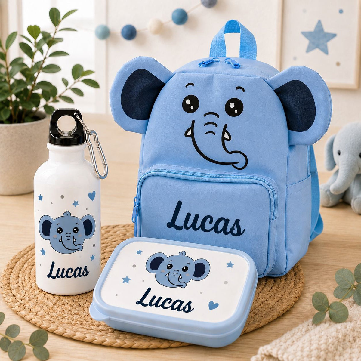 PACK ELEFANTE | Mochila + Botella + Fiambrera