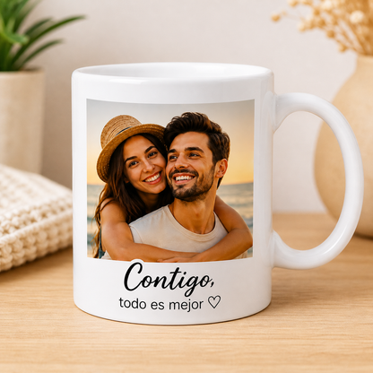 taza  con foto pareja
