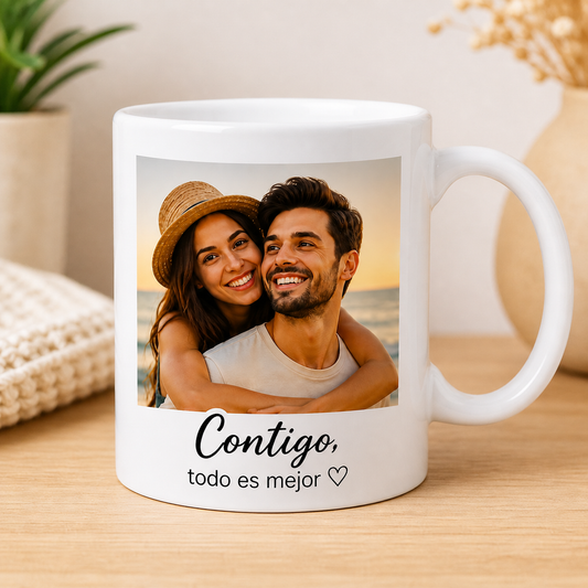 taza  con foto pareja